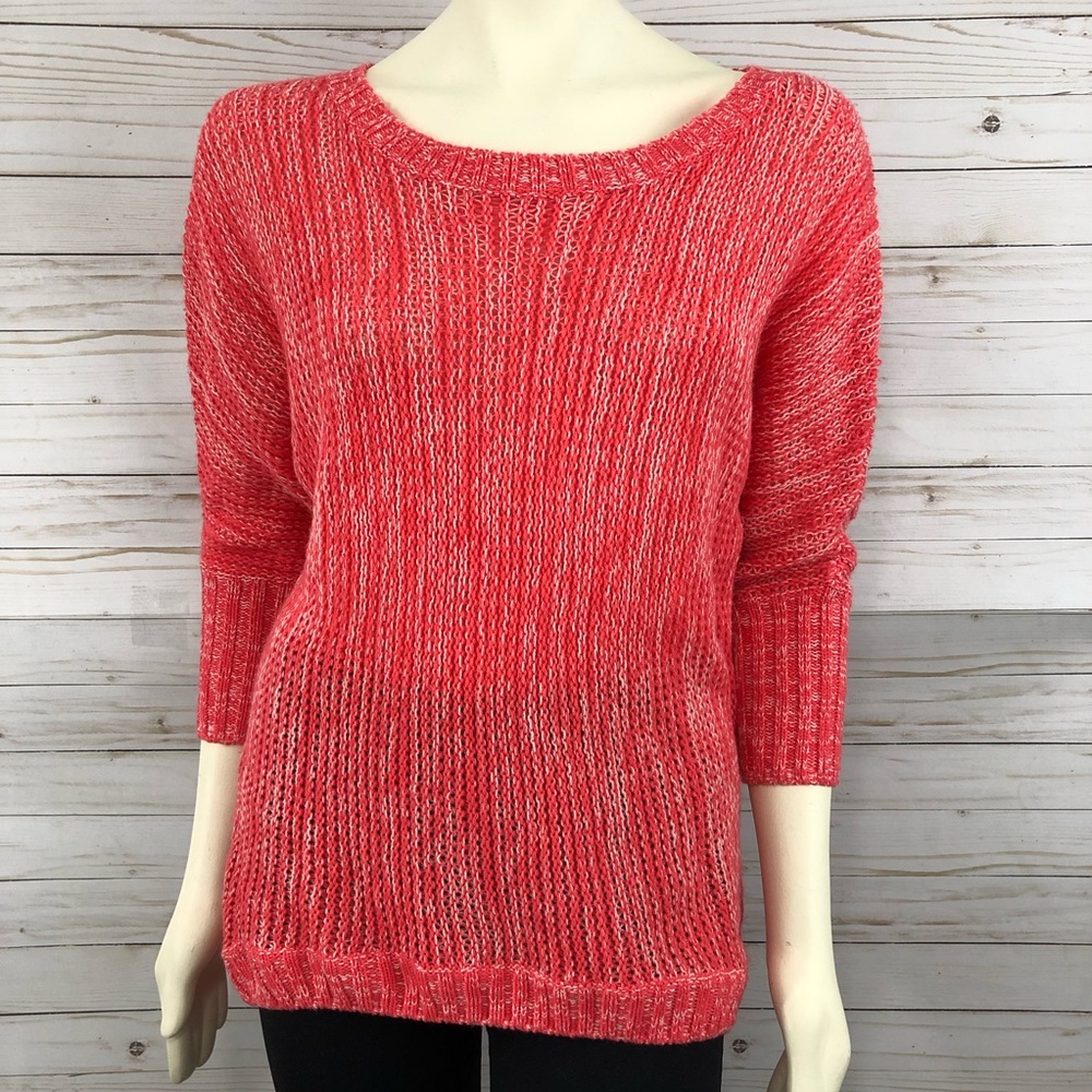 Express coral open knit sweater